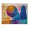 Designart - Colourful Ornamental Trees X - Modern Print on Natural Pine Wood